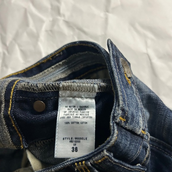 GUESS Premium Falcon Mens Jeans 36x34 Bootcut Dark Wash Denim Embellished Button - Picture 8 of 9